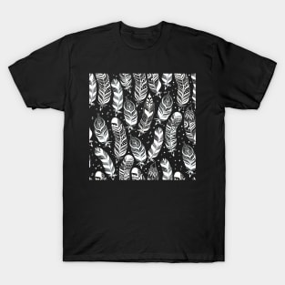 Black and White Feathers T-Shirt